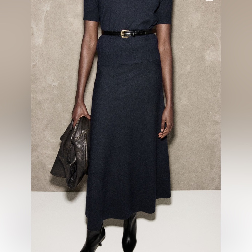 Mango wool blend knitted skirt